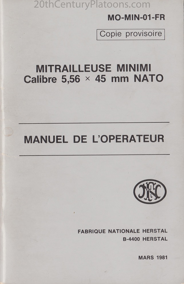The cover page of the FN Minimi manual